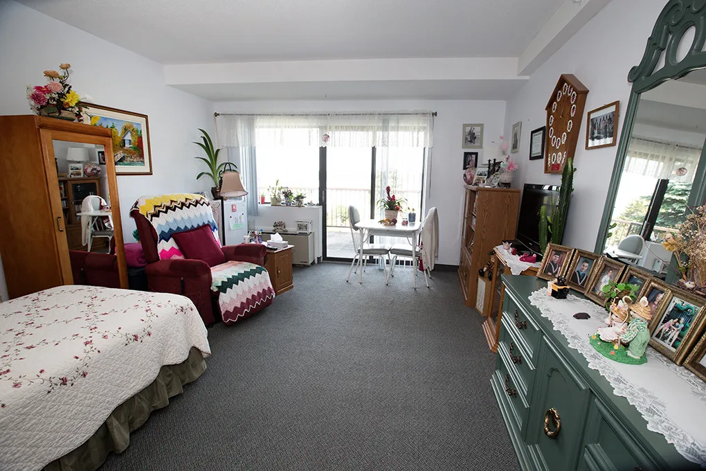 The Single Suite with Ottawa River View — a bright suite looking out toward the river