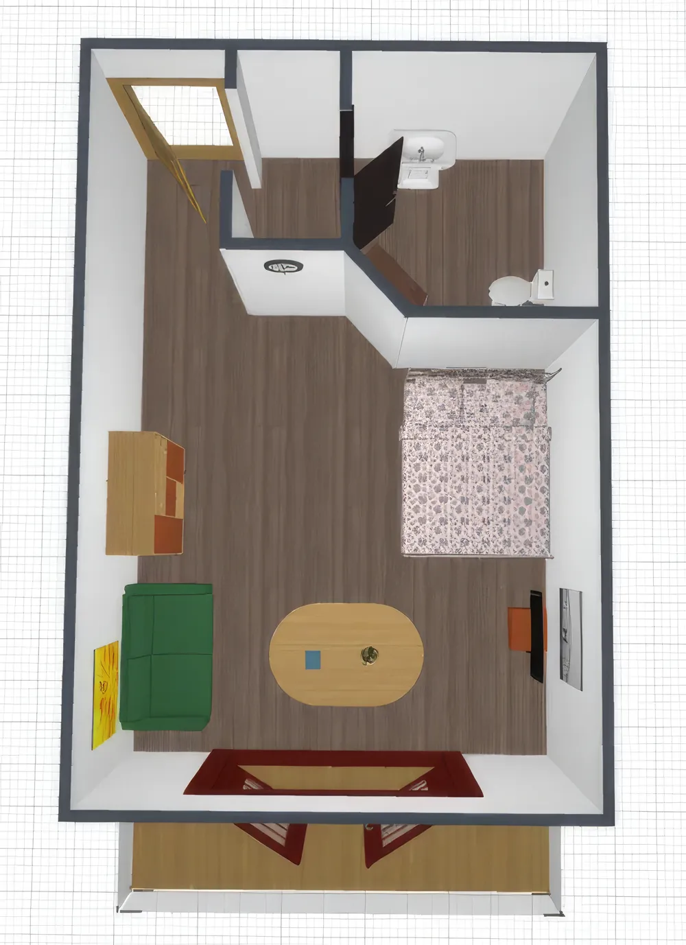 Floor plan of the Room with Village View